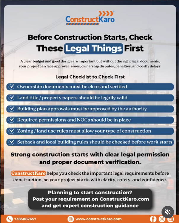 Before Construction Starts, Check  These Legal Things First
