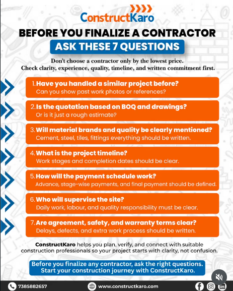 BEFORE YOU FINALIZE A CONTRACTOR ASK THESE 7 QUESTIONS