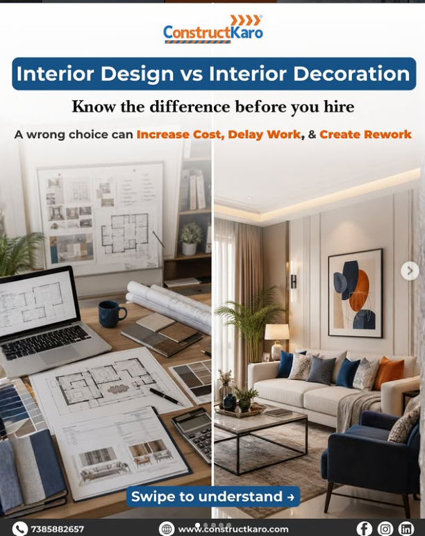 Interior Design vs Interior Decoration Know the difference before you hire