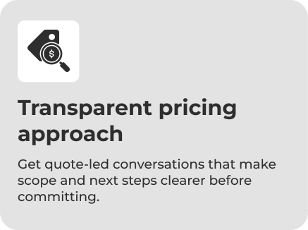 Transparent pricing approach