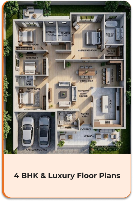 4 BHK luxury floor plans