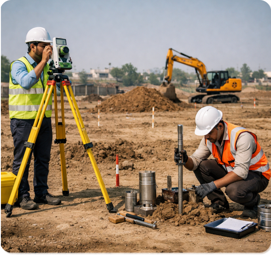 Land survey and soil testing